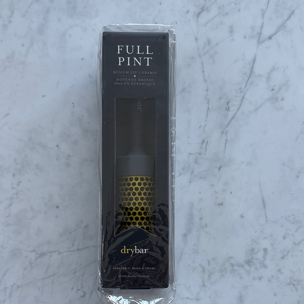 Brand New In Box- Drybar Full Pint Medium Ceramic Brush - Black and Yellow